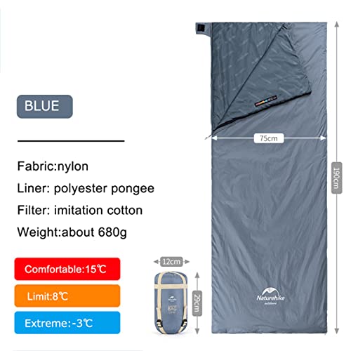 Naturehike Camping Sleeping Bag For Adult Camping Gear Ultralight Backpacking Single Sleeping Bag Lightweight Camping Equipment (Blue, L) #TOP1