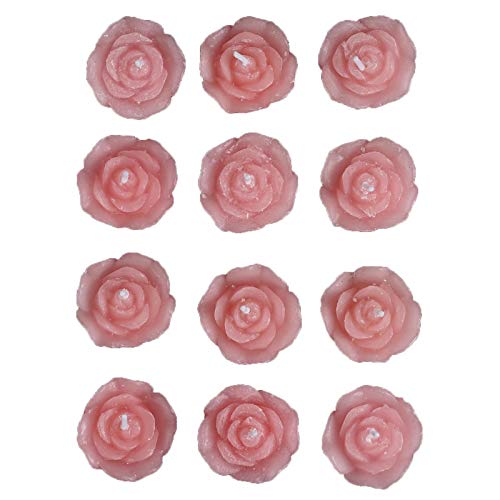 Tableclothsfactory Mini Floating Rose Candle Pink-12 pk