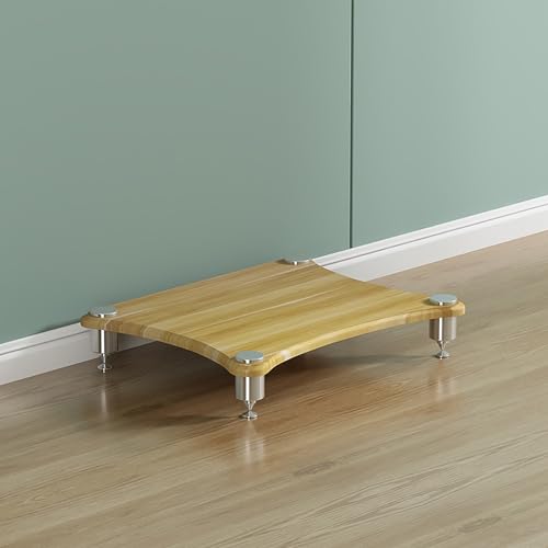 ZGNMK AV Media Stand, Audio Shelf Rack, Rack Audio Tower, Media Stereo Record Player Console Storage Cabinet, Gaming Shelves Audio-Video Shelving Corner Entertainment Center(Light Brown,60x48x10cm)