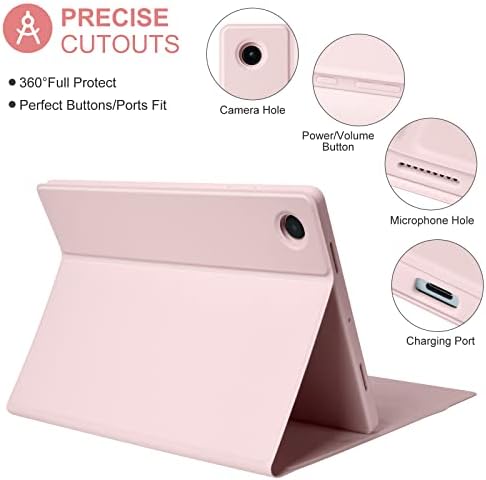 Bluetooth Keyboard Case for Samsung Galaxy Tab A8 10.5'' 2021 SM-X200/X205, Wireless Detachable Keyboard with Auto Wake/Sleep Cover (A8, Pink)