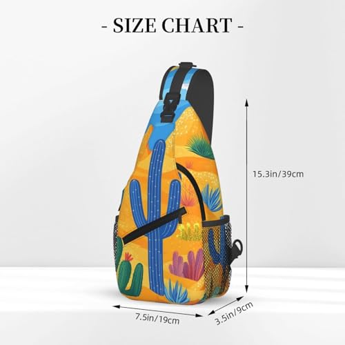 Mochila tipo bandolera con patrón cactus para mujer y hombre miniatura 3