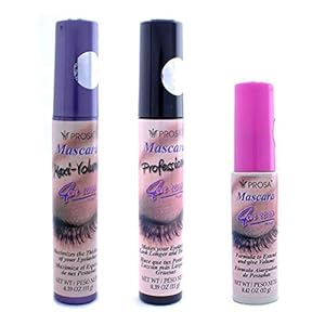 3 Pcs PROSA – PROFESIONAL Maxi Volumn Black MASCARA 4 IN 1 LONGER THICKER P1