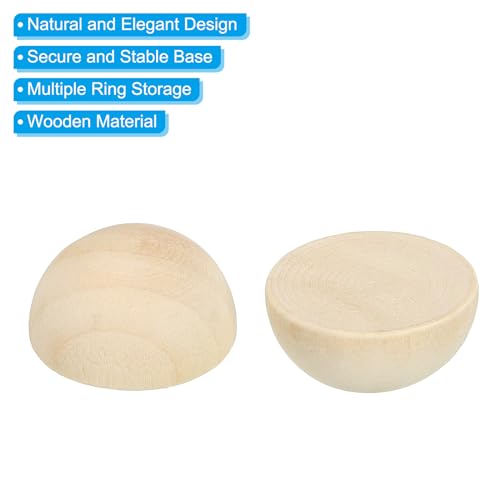 PATIKIL 25mm Half Wood Beads, 200 Pack Unfinished Natural Wooden Beads Round Split Wood Balls for Craft Art Ornaments Painting Brown - Image 4