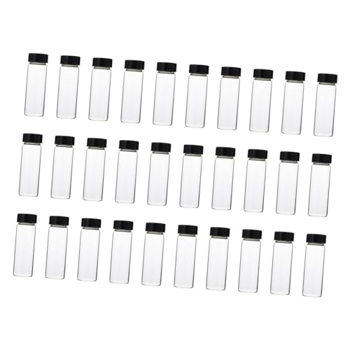 KICHOUSE 30pcs Glass Bottle Clear Container Makeup Container Dispensing Bottles Refillable Containers for Shampoo Reagent Sample Bottles Borosilicate Bottles Borosilicate Glass White
