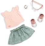 Our Generation 18-Inch Doll Clothes All Aflutter Butterfly Fashion, Outfits | 18-inch doll outfit with top, skirt, headband, bracelet, and jelly sandals; easy-open closures; doll sold, 5+ Years