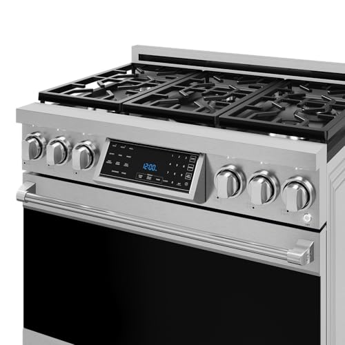 Image of Gordon Ramsay by THOR Kitchen 36 Inch Professional Gas Range with Tilt Panel Touch Control in Stainless Steel