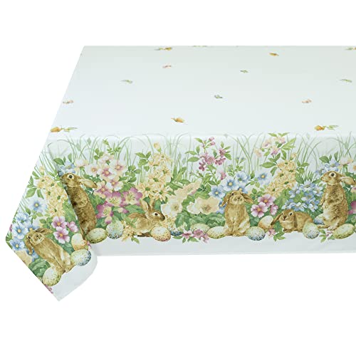 Benson-Mills-Blooming-Bunnies-Heavyweight-Fabric-Easter-Tablecloth-Spillproof-IndoorOutdoor-Spring-and-Easter-Table-Cloth-Blooming-Bunnies-60-X-120-Rectangular Benson Mills Blooming Bunnies Heavyweight Fabric Easter Tablecloth Spillproof IndoorOutdoor Spring and Easter Table Cloth Blooming Bunnies 60 X 120 Rectangular