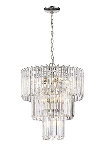 Odeums Modern Crystal Chandelier, Flush Mount Ceiling Light Fixture, Pendant Lamp Lights for Dining Room, Living Room