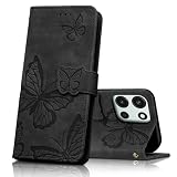 CXTcase Handyhülle für OnePlus Nord 6 Hülle,Schutzhülle Flip Hülle,PU Leder Magnetische Schmetterlings Lederhülle Tasche für OnePlus Nord 6,Schwarz