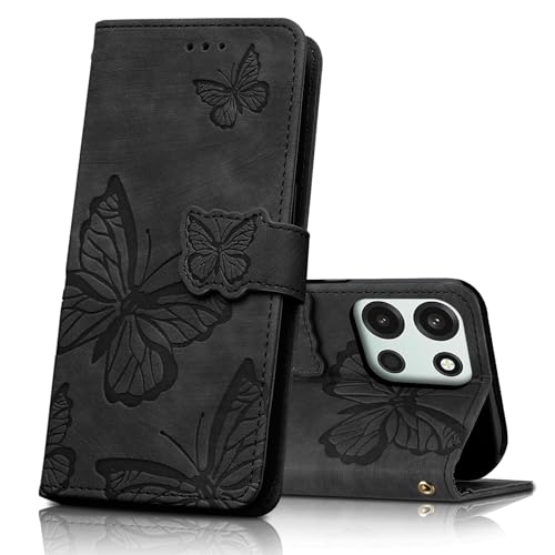 CXTcase Handyhülle für OnePlus Nord 6 Hülle,Schutzhülle Flip Hülle,PU Leder Magnetische Schmetterlings Lederhülle Tasche für OnePlus Nord 6,Schwarz