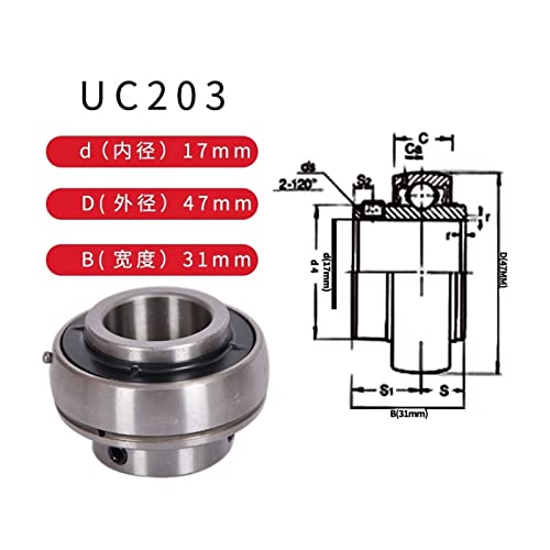 Roulements à billes en acier UC203 roulement extérieur mécanique CNC