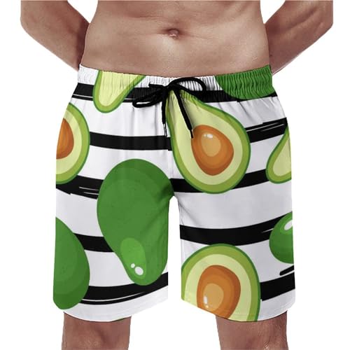 Shorts de bain homme avocat vert en taille S avec cordon et poches