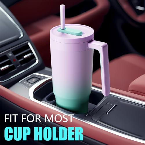 Fimibuke 40 oz Tumbler with Handle & Fruit Infuser, Stainless Steel Vacuum Insulated Cup with Lid & Straw, Water Infusion Bottle Cupholder Friendly Travel Mug Valentines Day Gifts for Women Men Her - Thumbnail 6