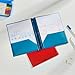Amazon Basics Heavy Duty Plastic Folders with 2 Pockets for Letter Size Paper, Red and Blue, 2-Pack