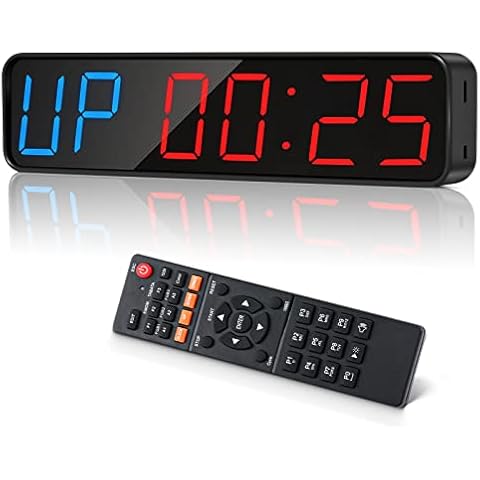 Jhering Gym Timer, Portable, Interval Timer with Rechargeable Battery and Built-in Magnet, Large LED Digital Anti Vertigo Display, Upgraded Workout Clock for Home Gym Garage Fitness Boxing Cover