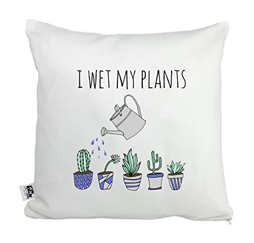 Image of Moonlight Makers, I Wet My Plants, Decorative Pillow Case, 100% Cotton Canvas Pillowcase, Farmhouse Decor, Gift for Home, Funny Design