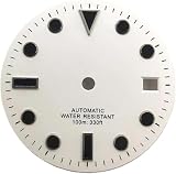 X PSBLTY 28.5mm Watch Dial Round Numberless Dial Replacement Watch Face Compatible with NH35/NH36/7S26/8215/ETA 2824 2836 Movement-No Glow-in-the-Dark(White,NH35)