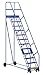 Vestil LAD-12-21-G Warehouse Ladder, 58 Degree, Grip, 12 Step, 21", Blue