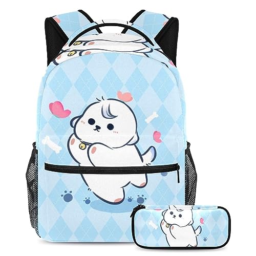 Sac à dos chien avec trousse de 40cm pour garçons et filles