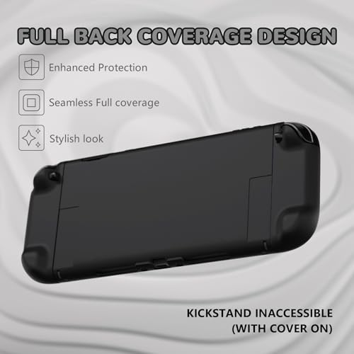 Image of PlayVital Protective Case for Nintendo Switch 2 with Extra Stand & Thumb Grip Caps | Split Design, Dockable Hard Shell Cover for Nintendo Switch 2 | Solid Color Series, Black