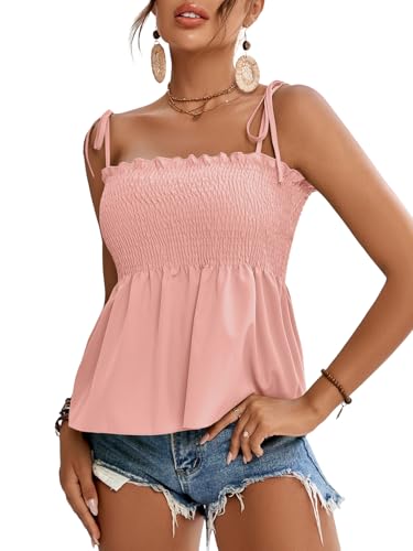 Image of LYANER Women's Tie Shoulder Cute Cami Blouse