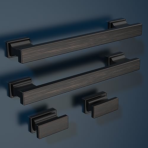 10 Pack Modern Solid Kitchen Door Drawer Knobs Handles for Kitchen Cabinets Dresser, Cabinet(Oil Rubbed Bronze) - Image 2