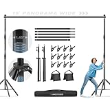 LimoStudio [Super Heavy Duty] 15 x 10 ft. (W x H) Upgraded Backdrop Stands, Panorama Wide Extra Large, Thicker Pole & Bar, Super Strong No Shaking, Shock-Proof Spring Tripods, Outdoor Events, AGG3316