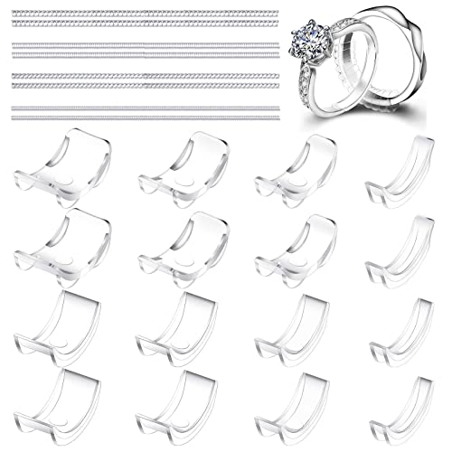 VEGCOO Reductor Anillo Invisible, 24pcs Ajustador de tamaño de Anillo Invisible, Reductor de Anillos Sueltos Invisible (A)