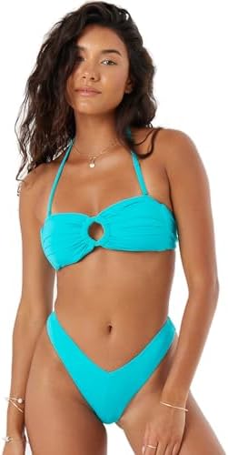 Roxy Women's Cheeky Low-Rise Bikini Bottom – UPF 50+, Quick Dry, Stretch Swimwear for Beach, Poolside, Surf, Swim, Resort Wear, Teal, Large — view 3