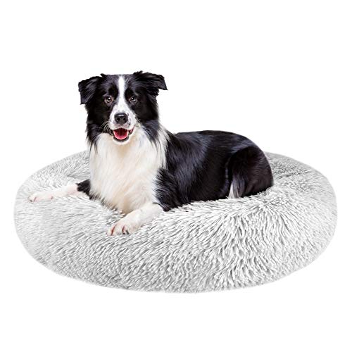 SlowTon Cama Calmante para Mascotas, Nido de Abrazos de Donas Felpa Suave y cálida Cojín Perro Gato con Cozy Sponge Fondo Antideslizante para Mascotas Pequeñas y Medianas Lavable a Máquina Cover