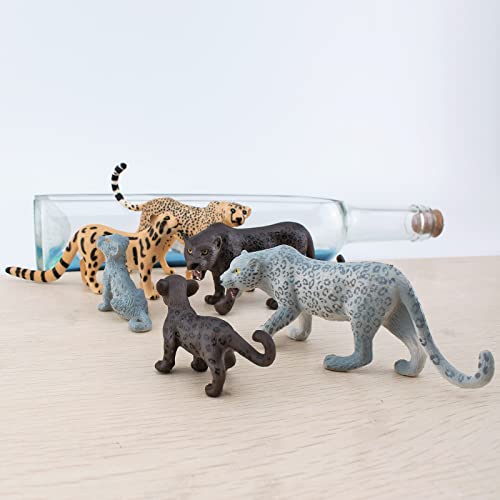 Bretoyin Cheetah Toys Panther Figurine 6Pcs Realistic Snow Leopard Figurine Wild Animals Collectible For Boys And Girls Cake Toppers Christmas Birthday Gift For Kids Toddlers #TOP4