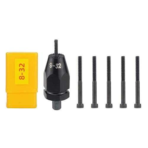 Pneumatic 8-32 Self-Locking Rivet Nut Gun Head with (Replacement Mandrel Each 5pcs for Pneumatic Rivenut Tool and Cordless Rivet Nut Tool (HIFESON & EROSHAK)