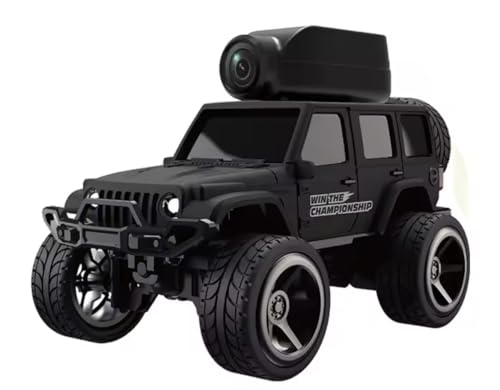 BAIR XS KF32 1:64 Mini RC Car with HD Camera, WiFi App Control, LED Lights, 2.4G Remote Control, Climbing Alloy Video Car, 15 Minutes Battery Life (Black)
