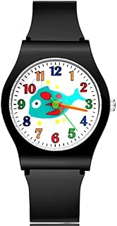 Girl Watch Fashion Cute Fish Style Student Girls Boys Quartz Rubber Strap Wrist Watches Watches for Girls (Color : Black)