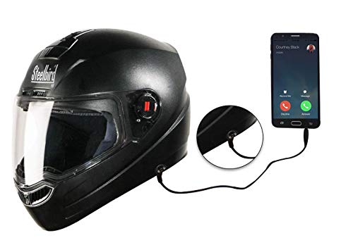 Steelbird Sba-1 Hands Free Full Face Helmet With Plain Visor (Black, Medium)