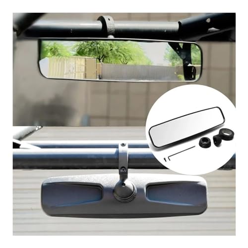 Espejo retrovisor central UTV de alta resistencia con abrazadera metálica de 1,75 2