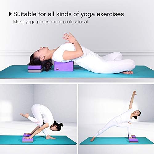 Amazon Brand - Umi - Yoga Blocks High Density Lightweight Firm Yoga Bricks EVA Foam Yoga Support Blocks