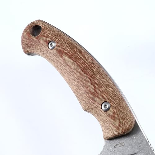 JEABROTHER Couteau fixe, acier dc53, couteau à fruits EDC, couteau de camping extérieur pour hommes et femmes