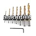 Produktbild Titan Beschichtetes Holzbearbeitungs Senkbohrer Set HSS Zimmerei Reibahlen Kernbohrer Fasen Senkkopf(3-10mm (3/4/5/6/7/8 / 10mm))