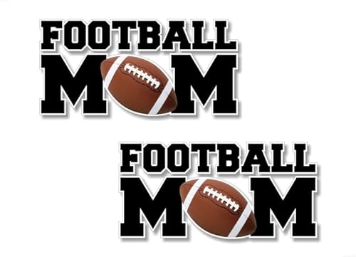 2 Football MOM Decals Team Sports Field Moms Mother Vehicle Car SUV Vinyl Stickers (2 Football MOM(4''x 8''))