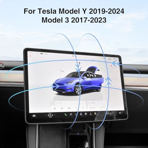 AAMHHM Screen Swivel Mount for Tesla Model Y 2019-2024 & Model 3 2017-2023 Left/Right 30° Up/Down 15° Rotating Four Directions Aluminium Alloy Tesla Screen Rotating Bracket by AAMHHM - Image 2