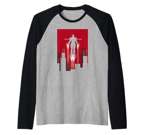 T-shirt Iron Man Marvel art style raglan de qualité supérieure