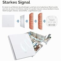 Cerhot funk lichtschalt funkschalt 230v funk lichtschalter ohne batterie set lichtschalter funk wireless light switch funkschalter batterielos funktaster funk-wandschalter für lichter (EU 1Gang 1V1 b) – Ansicht 4