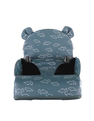 Noukie S - Asiento Elevador De Silla Azul Con Diseño De Dinosaurio Y Rinoceronte, Color Azul Noukie S - Asiento Elevador De Silla Azul Con Diseño De Dinosaurio Y Rinoceronte, Color Azul