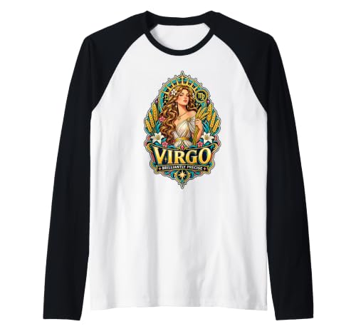 Motif Zodiaque coloré et éclatant de la Vierge Manche Raglan