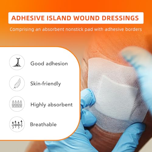 [4\'\'x4\'\'-30count] Carbou Island Dressing Bordered Gauze Sterile Individually Wrapped Gauze Pads,Highly Absorbent Adhesive Dressing Pad,Soft and Breathable Wound Dressing for Wound Care - Thumbnail 4