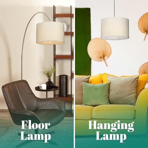 GIGGI Fabric Lamp Shades, 12" Beige Light Shade, Modern Lampshades for Ceiling Lights, Table Lamps and Floor Lamps, Easy Fit Pendant Light Shades Ceiling for Living Room, Bedroom, Kitchen, Hallway - Image 5