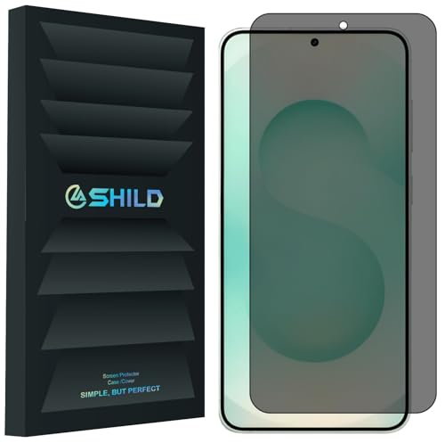 Image of SHILD Privacy Tempered Glass Screen Protector for Samsung Galaxy S25 Plus (Black) - Edge-to-Edge Coverage, Anti-Spy, 9H Hardness, Fingerprint Compatible, Easy Installation Kit
