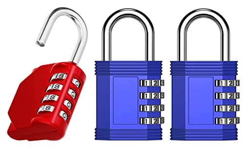 Zhege Combination Lock 2 Pack, 4 Digit Outdoor Padlock For Gym, Employee, School, Fence, Gate, Hasp Cabinet, Set Your Own Keyless Resettable Combo Lock #TOP25