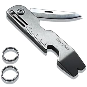 Titanium EDC Pry Bar Multi-tool Keychain Knife Bottle Opener, Titanium Tools edc Compact Slim Lightweight and Handy for Every Day Carry, Ideal Gadget on Keychain, Keyring or Backpack